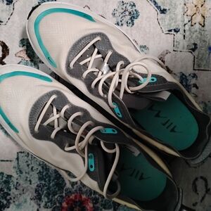 Women's Gray and Teal Athletic Shoes